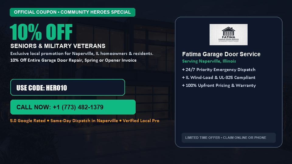 Fatima Garage Door Service 10% OFF Seniors & Military Veterans
